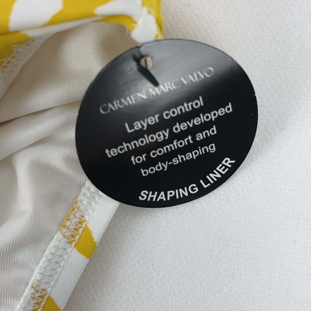 Carmen Marc Valvo Yellow Tropical Print Swimsuit - Picture 4 of 12
